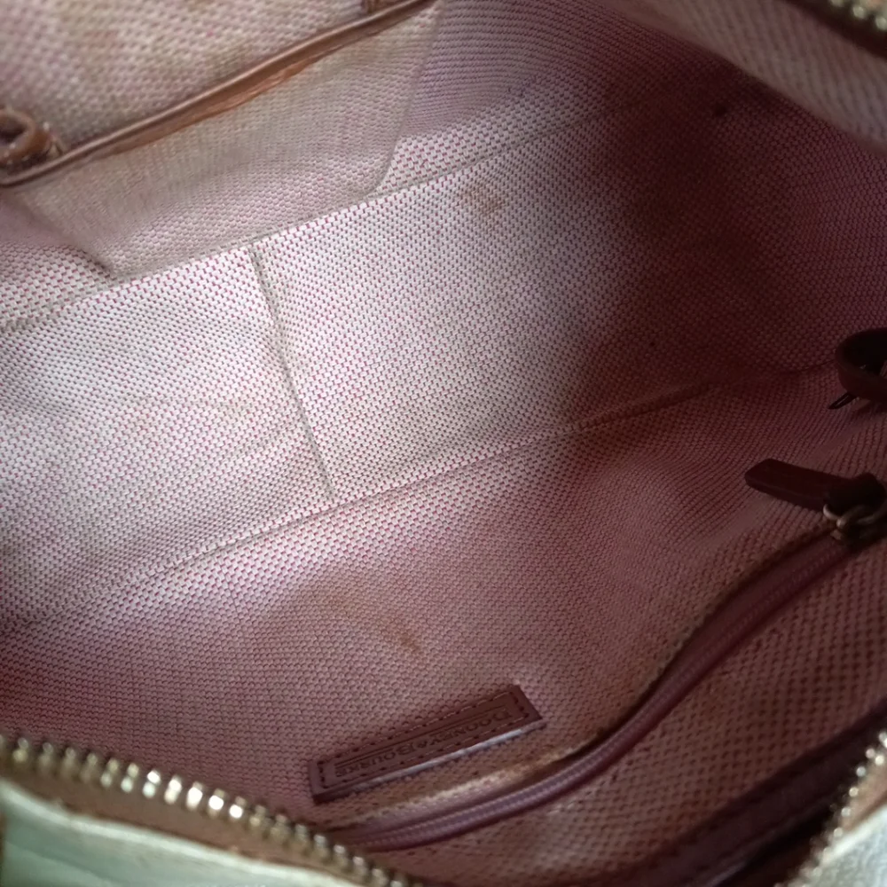 Vintage Dooney And Bourke Handbag Small White and Brown - Picture 8 of 16